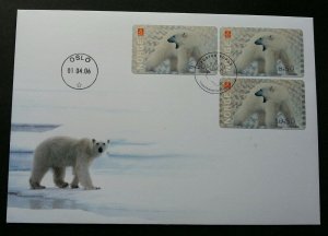 Norway Polar Bear 2006 Wildlife Animal Fauna Protected (ATM Label FDC) *rare
