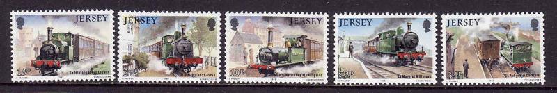 D5-Trains-Locomotives-Jersey-Scott#361-5-unused NH set-1985-