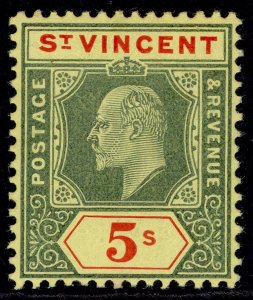 ST. VINCENT EDVII SG92, 5s green & red/yellow, M MINT. Cat £17.