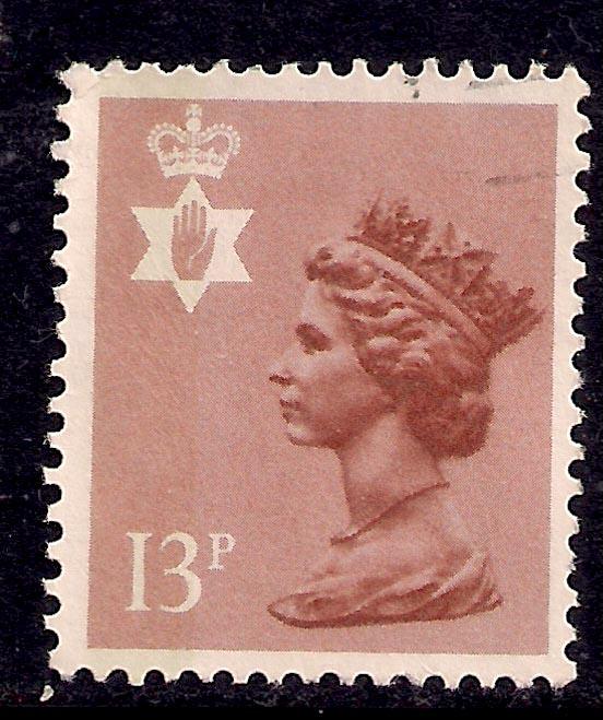 Northern Ireland GB 1984 QE2 13p Pale Chestnut used SG NI 37 ( J439 )