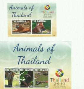 GAMBIA 2013 THAILAND ANIMALS SCOTT 3524-5 MNH COMPLETE SET 