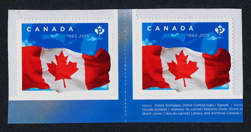 Canada 2807 gutter pair MNH 50th Anniversary of the Canadian Flag