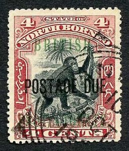 North Borneo SGD40b 4c Perf 14.5-15 Post Due used Cat 20 Pounds