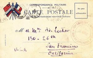 French , 129th Infantry Regt to San Francisco, CA, See Remark (M1706)