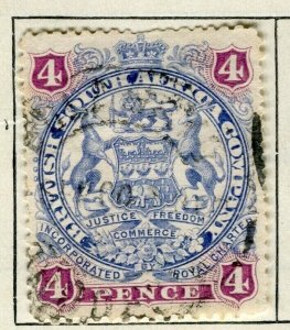 RHODESIA; 1897 early classic Springbok issue fine used 4d. value