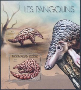 Burundi MNH S/S Pangolin Wildlife 2012