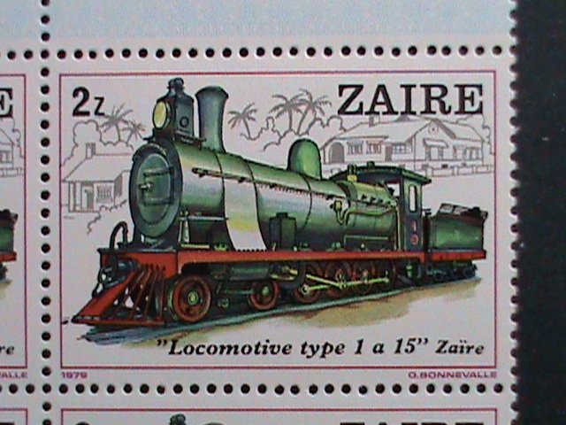 ZAIRE-1980 SC# 935-42-WORLD FAMOUS TRANIS-MNH IMPRINT BLOCK SET VERY FINE