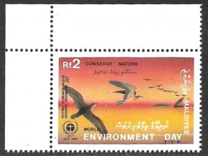 MALDIVE ISLANDS 1988 2r World Environment Day BIRDS Issue Sc 1286 MNH