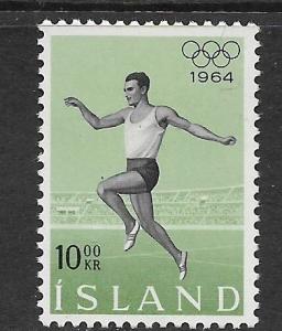 ICELAND, 369, MINT HINGED, OLYMPIC RUNNER