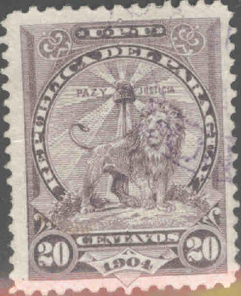 Paraguay Scott 103 Used Sentinel Lion