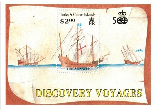 Turks & Caicos 1991 - Columbus Ships - Souvenir Stamp Sheet - Scott #892 - MNH