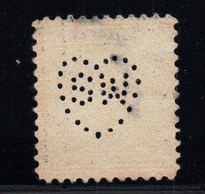 Washington Hart Shaped Perfin SW nice stamp corazon