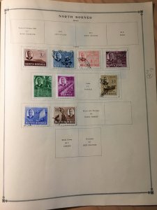 Collection of North Borneo on album pages