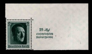 Germany Scott B104a  MNH** Hitler  semi-postal stamp with label from sheet