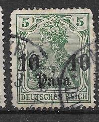 Germany Offices in Turkish Empire #43 10pa on 5pf  (U) CV $0.90