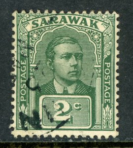 Sarawak 1922 Sir Charles Brooke 2¢ Green Unwmk Sc #51 VFU F284 ⭐⭐⭐