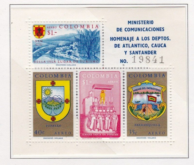 Colombia Souvenir Sheet #C409, MH, CV $12.00