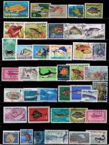 ZAYIX Fish Marine Life Stamp Collection Mint/Used Coral Crabs Sharks 071423S159