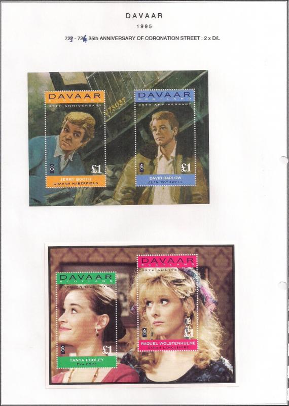 SCOTLAND - DAVAAR - 1995 - Coronation Street - 2 De Luxe Sheets - MLH