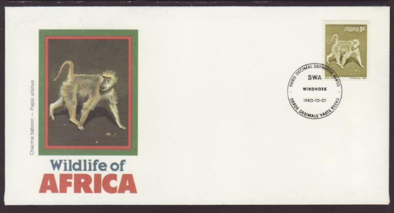 South West Africa Baboon 1980 U/A FDC BIN