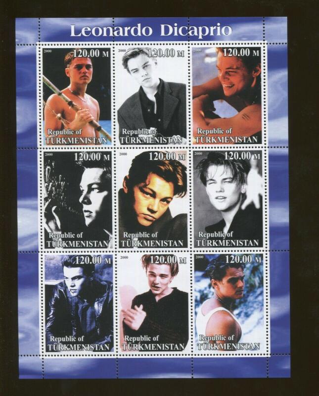 Turkmenistan Leonardo Dicaprio Commemorative Souvenir Stamp Sheet