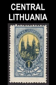 Central Lithuania Scott 35 perf 13 1/2 Fine mint OG HHR. Lot # A.