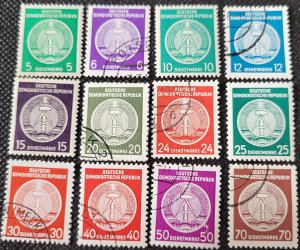 Germany, DDR, 1954-56, Officials,  Arms of Republic, set of 12, SCV$12.25