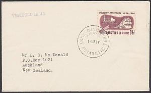 AUSTRALIA ANTARCTIC 1957 cover DAVIS cds - Vestfold Hills handstamp........57303