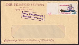 USA - 1977 - Scott #1717 - used on cover missent to Costa Rica