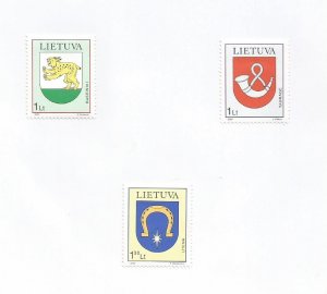 LITHUANIA - 2000 - Coats of Arms - Perf 3v Set - M L H