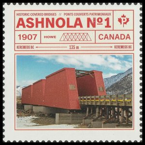 Canada 3180e Bridges Ashnola single (from souvenir sheet) MNH 2019