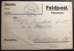 1917 Feldpost Hungary 7th Infantry Troop Cover WW1 To Vienna Austria