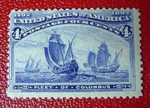 USA 233, 4c Columbian, Mint, H, F-VF