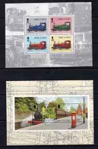 Isle of Man - 1998 -  Steam Railway - MNH Bklt Panes # 784a-785c