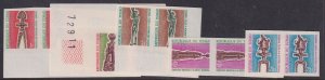 Chad, Scott J35-J39, MNH IMPERFORATE pairs