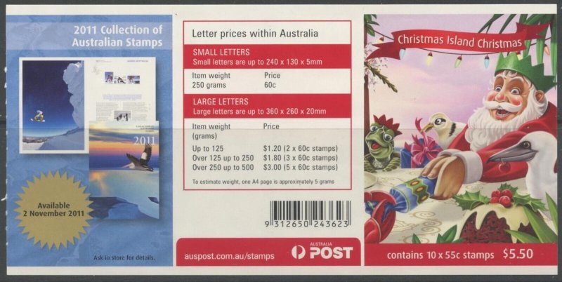 CHRISTMAS IS. Sc#499a 2011 50c Christmas Booklet Pane of 10 Mint NH