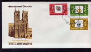 Grenada Grenadines 270-272 Queen Elizabeth II Silver Jubilee U/A FDC