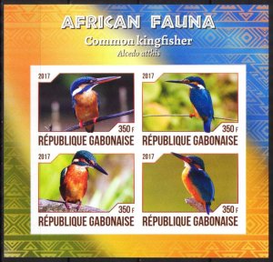 Gabon Gabonaise 2017 African Fauna Birds Kingfisher Sheet Imperf. MNH Cinderella