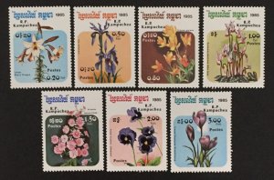 Cambodia 1985 #596-602, Flowers, MNH.