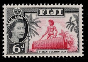 FIJI QEII SG314, 6d carmine & black, NH MINT.