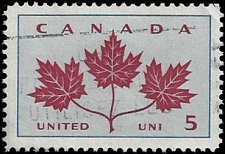 CANADA 1964-1966  MAPLE LEAVE UNITY   #417 USED (2)