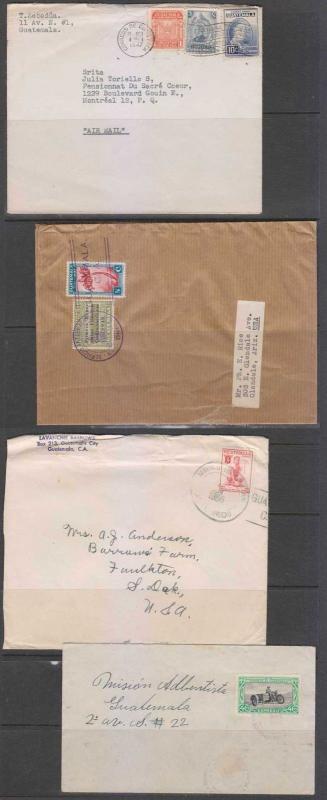 GUATEMALA 1922-79 COLLECTION OF 30 COVERS TO USA WITH FF, CENSOR, MAIL BOX, PS+ 