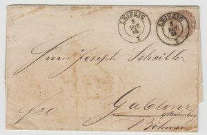 GERMANY SAXONY 1865 Sc 19 Michel 18c ENTR LETTER SHEET LEIPZIG TO BOHEMIA €1800 