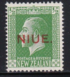 Album Treasures Niue Scott # 21  1/2p  George V Overprint Mint NH