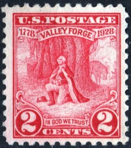 SC#645 2¢ Valley Forge Issue (1928) Uncancelled/No Gum