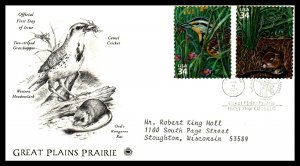 US 3506a-3506j Great Plains Parrie PCS Set of Five Typed FDC