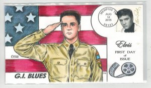 2015 COLLINS HANDPAINTED 5009 ELVIS PRESLEY MEMPHIS TN G.I. BLUES PATRIOTIC