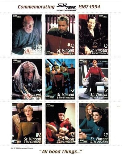 St. Vincent 1994 - SC# 2117 Star Trek, Next Gen Stamps - Set of Sheets, 2V - MNH