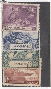 JAMAICA (MK6281) # 142-145  VF-USED VARp 1949 UNIVERSAL POSTAL UNION STAMPS