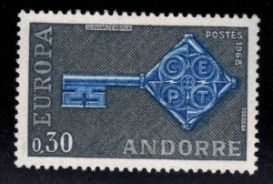 Andorre (French) Andorra Scott  182 MH* 1968 Europa stamp